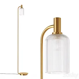 Brass Cut Glass Floor Lamp
